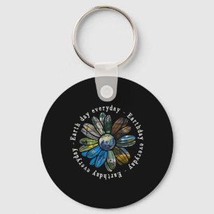Funny Earth Day Everyday Sunflower Earth Animal Lo Key Ring