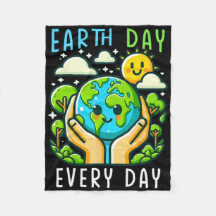 Funny Earth Day Save The Planet Cute Earth Day Fleece Blanket