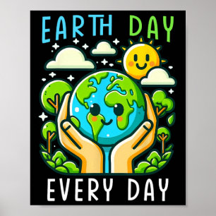 Funny Earth Day Save The Planet Cute Earth Day  Poster