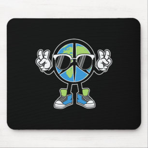 Funny Earth Day Wearing Sungles And Sneakers Havin Mouse Mat