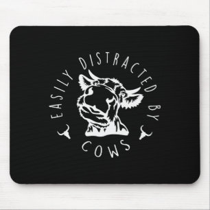 Funny Easily Distracted By Cows Design  Mouse Mat