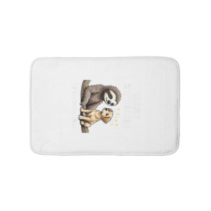 Funny Easily Distracted By Sloths and Dogs T-Shirt Bath Mat
