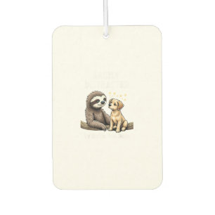 Funny Easily Distracted By Sloths and Dogs T-Shirt Car Air Freshener