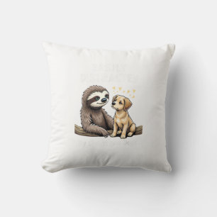 Funny Easily Distracted By Sloths and Dogs T-Shirt Cushion