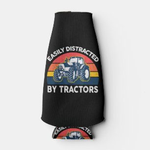 Funny Easily Distracted By Tractors-Shirt Farmer F Bottle Cooler