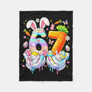 Funny Easter 67 Six Seven Bunny Eggs Mem Women Fleece Blanket