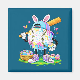 Funny easter baseball bunny egg hunter tank toppng magnet