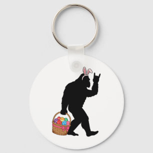 Funny Easter Bigfoot Eggs Costume Bunny Bigfoot Ca Key Ring