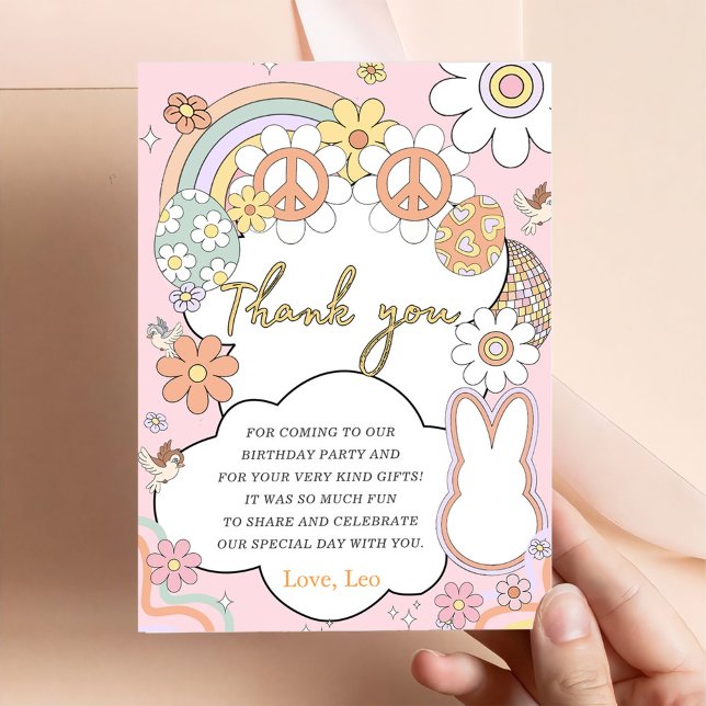 Funny  Easter Birthday Party Thank You Card (Creator Uploaded)