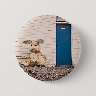 funny easter bunny 6 cm round badge