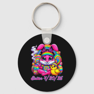 Funny Easter Bunny Chick Smoking Key Ring