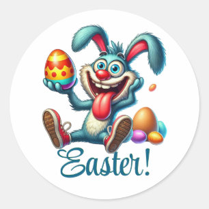 Funny Easter Bunny Classic Round Sticker