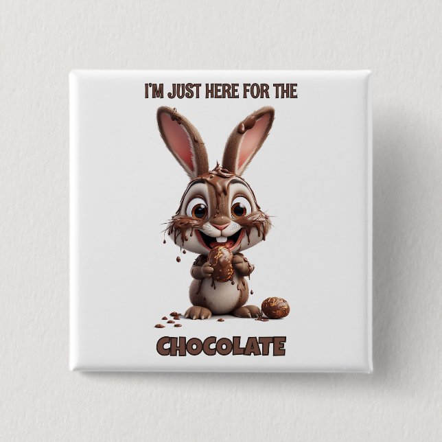 Funny Easter Bunny – Cute & Playful Easter Design 15 Cm Square Badge (Front)