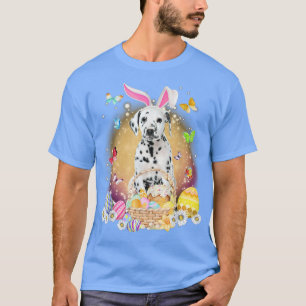 Funny Easter Bunny Dalmatian Dog Bunny Ear Egg Bas T-Shirt