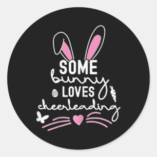 Funny Easter Bunny Ears Cheerleading Lover Pun For Classic Round Sticker