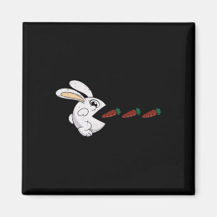 Funny Easter Bunny Eating Chocolate Carrots Rabbit Magnet