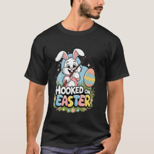 Funny Easter Bunny Fishing for Eggs Fun Holiday T-Shirt