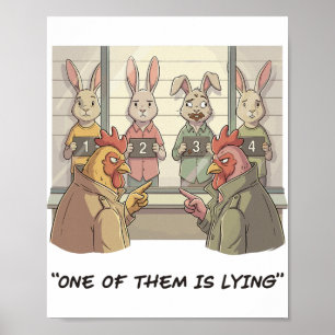 Funny Easter Bunny - Noir Detective Egg Hunt Humou Poster