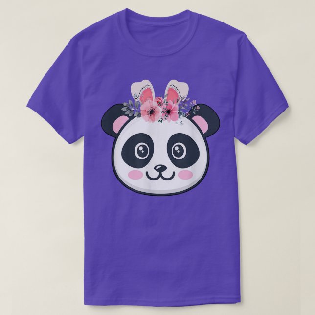Funny Easter Bunny Panda Bear Cute Rabbit Ears  T-Shirt (Design Front)