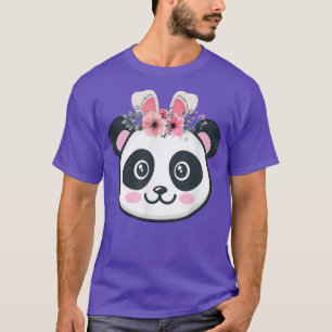 Funny Easter Bunny Panda Bear Cute Rabbit Ears T-Shirt