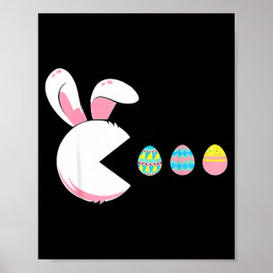 Funny Easter Bunny Peek Egg Spring Easter Egg Hunt Poster