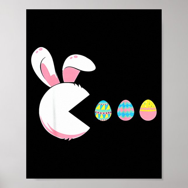 Funny Easter Bunny Peek Egg Spring Easter Egg Hunt Poster (Front)