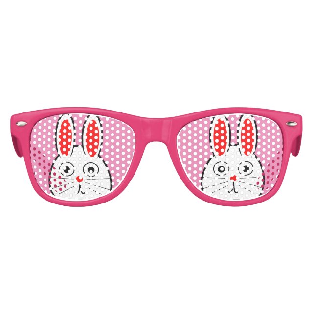 Funny Easter Bunny Pink Cute Kids Sunglasses (Front)