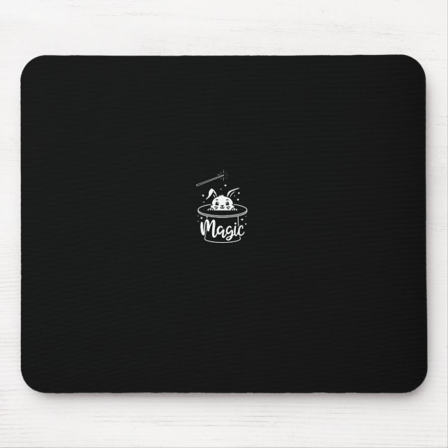 Funny Easter Bunny Rabbit Magic Hat Wand Magician  Mouse Mat (Front)
