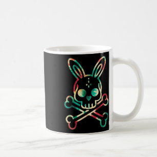 Funny Easter Bunny Retro Tie Dye Bunny Skull Cross Coffee Mug