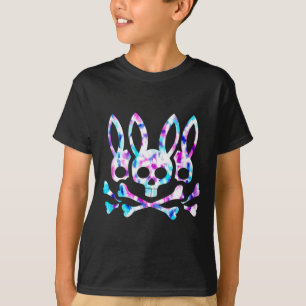 Funny Easter Bunny Retro Tie Dye Bunny Skull Cross T-Shirt