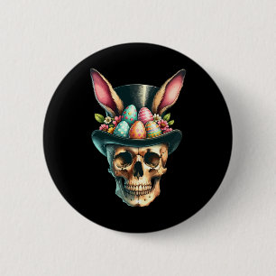 Funny Easter Bunny Skull Egg Hunt Easter Day 6 Cm Round Badge