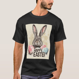 Funny Easter Bunny Vintage Retro Easter Eggs Easte T-Shirt