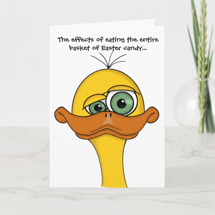 Funny Easter Cartoon Duck Holiday Card | Zazzle