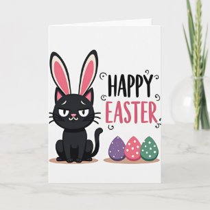 Funny Easter Cat Happy Easter Card