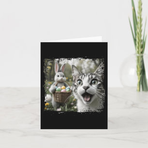 Funny Easter Cat Selfie With Easter Bunny Adults K Card