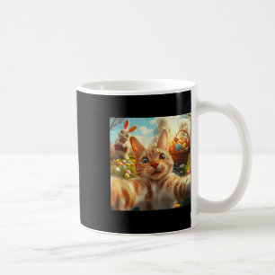 Funny Easter Cat Selfie With Easter Bunny Adults K Coffee Mug
