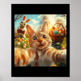 Funny Easter Cat Selfie With Easter Bunny Adults K Poster