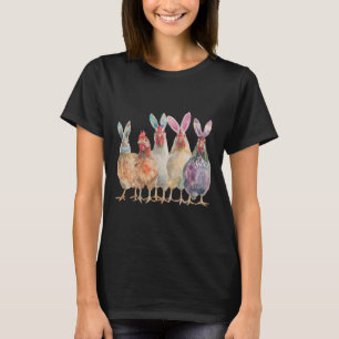 Funny Easter Chickens Bunny Ears Spring Farm T-Shirt