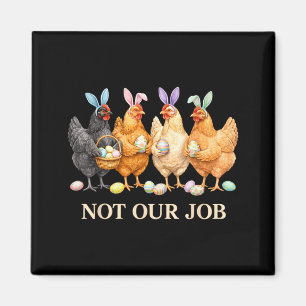 Funny easter chickens wearing bunny ears art magnet