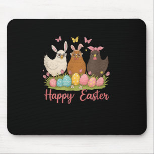 Funny Easter Chickens With Bunny Ears And Colourfu Mouse Mat