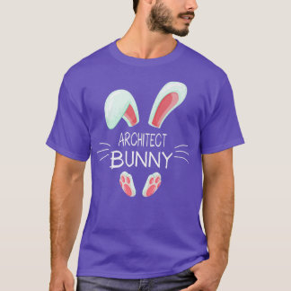 Funny Easter Day Costume Matching Architect Bunny  T-Shirt