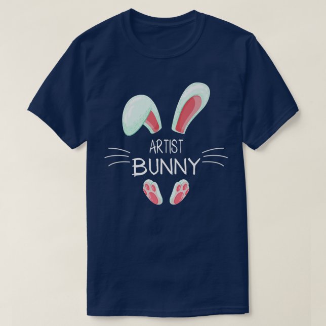 Funny Easter Day Costume Matching Cute Artist Bunn T-Shirt (Design Front)