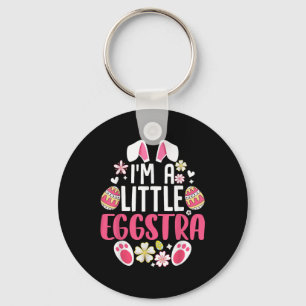 Funny Easter Day Shirt - I’m A Little Eggstra Bunn Key Ring