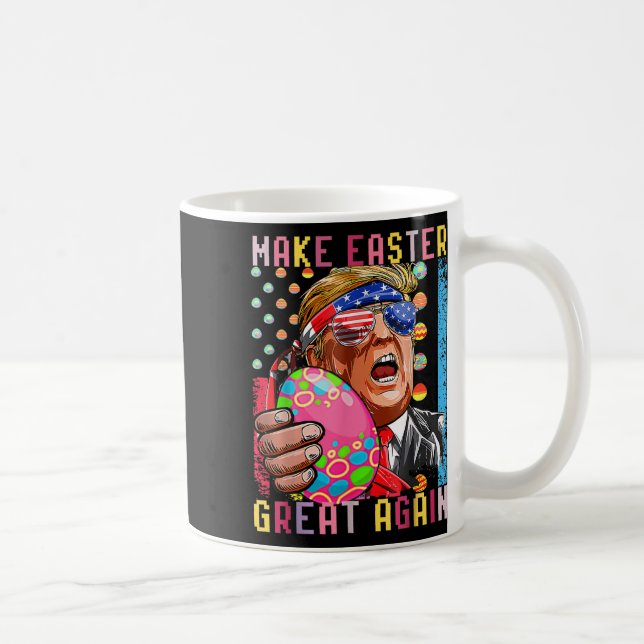 Funny Easter Day Trump Make Easter Great Again Fla Coffee Mug (Right)