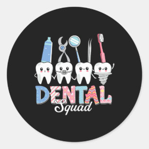 Funny Easter Dental Squad For Dental Office Hygien Classic Round Sticker
