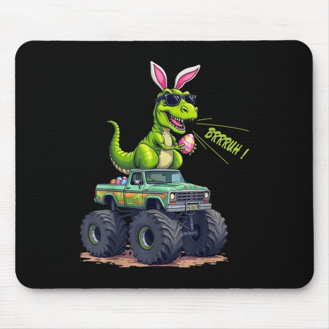 Funny Easter Dinosaur Bruh - T-rex Easter Egg Hunt Mouse Mat (Front)