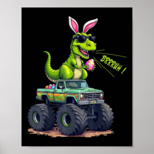 Funny Easter Dinosaur Bruh - T-rex Easter Egg Hunt Poster