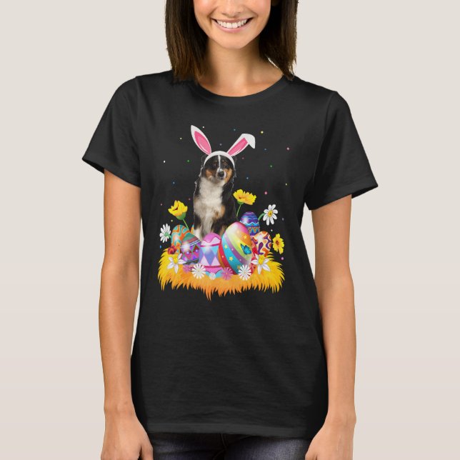 Funny Easter Egg  Australian Shepherd Dog Easter S T-Shirt (Front)