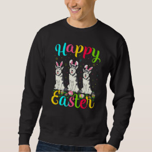 Funny Easter Egg Bunny Alaskan Malamute Dog Happy Sweatshirt