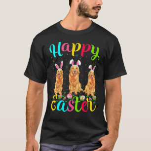 Funny Easter Egg Bunny Golden Retriever Dog Happy T-Shirt